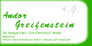 andor greifenstein business card